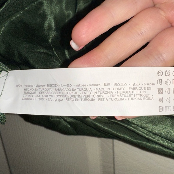 NWT Zara Elegant silky Green Dress L wedding guest formal bridesmaid event - Picture 8 of 11